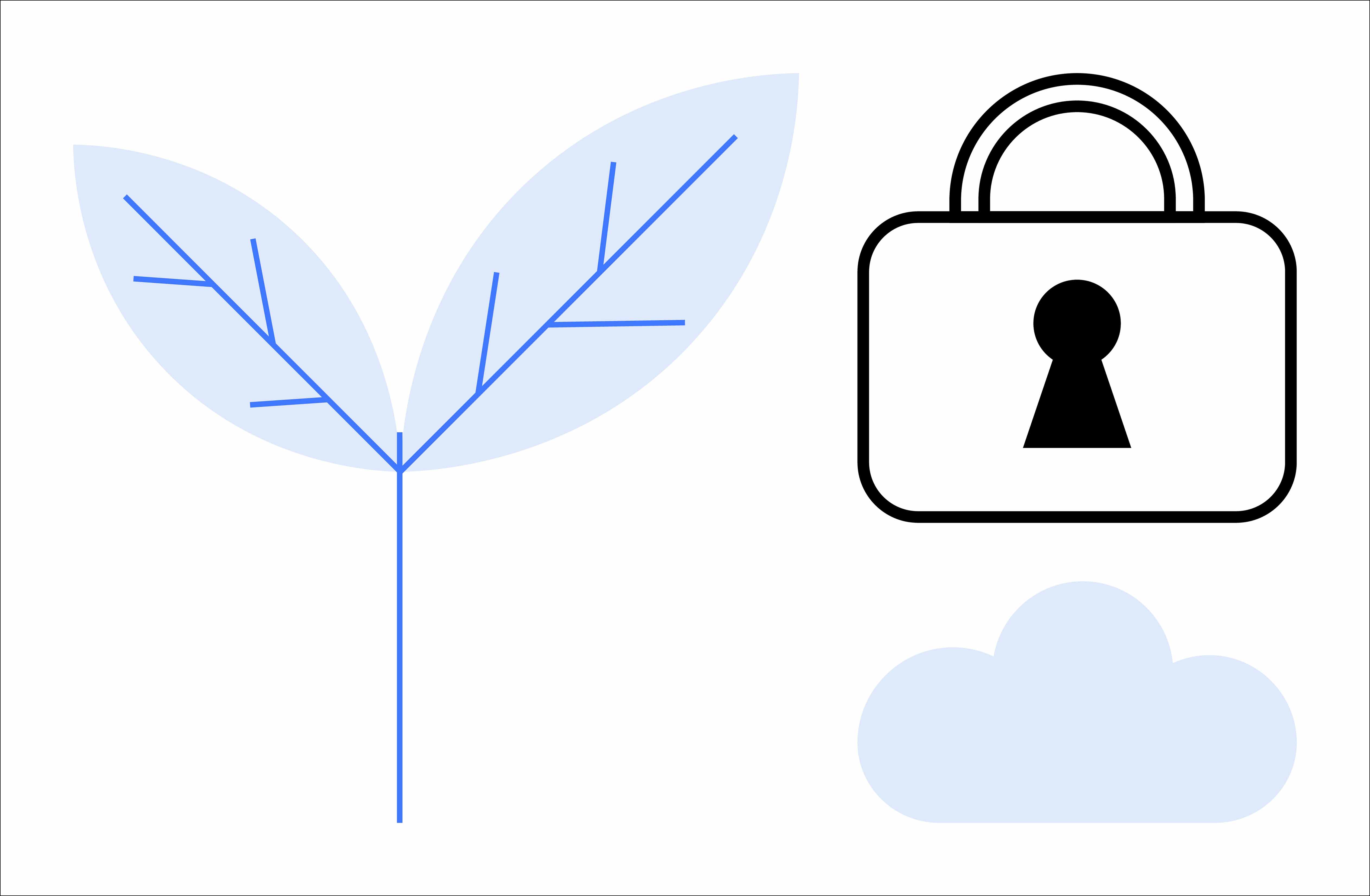 Et blad og en hengelås